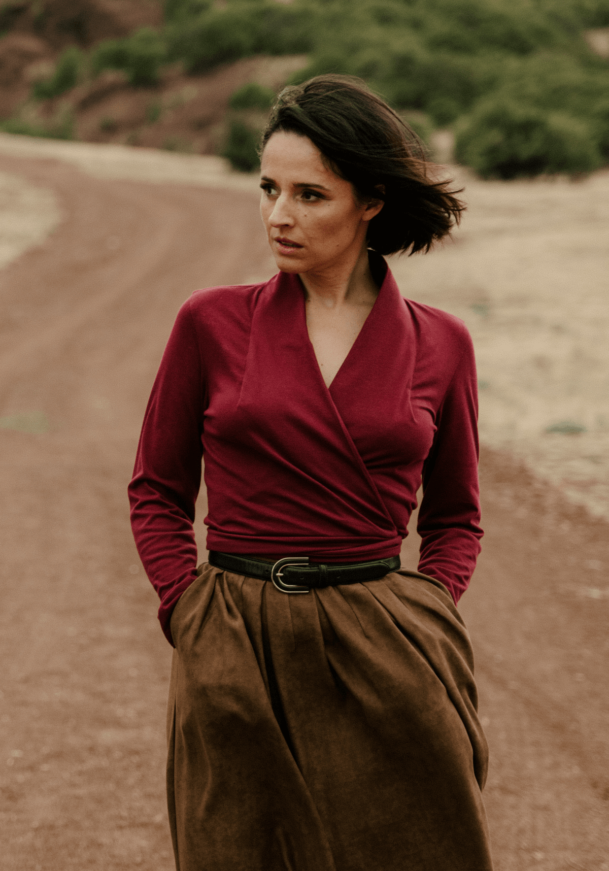Soft jersey 100 % coton bordeaux et rose poudré - Maison Fauve