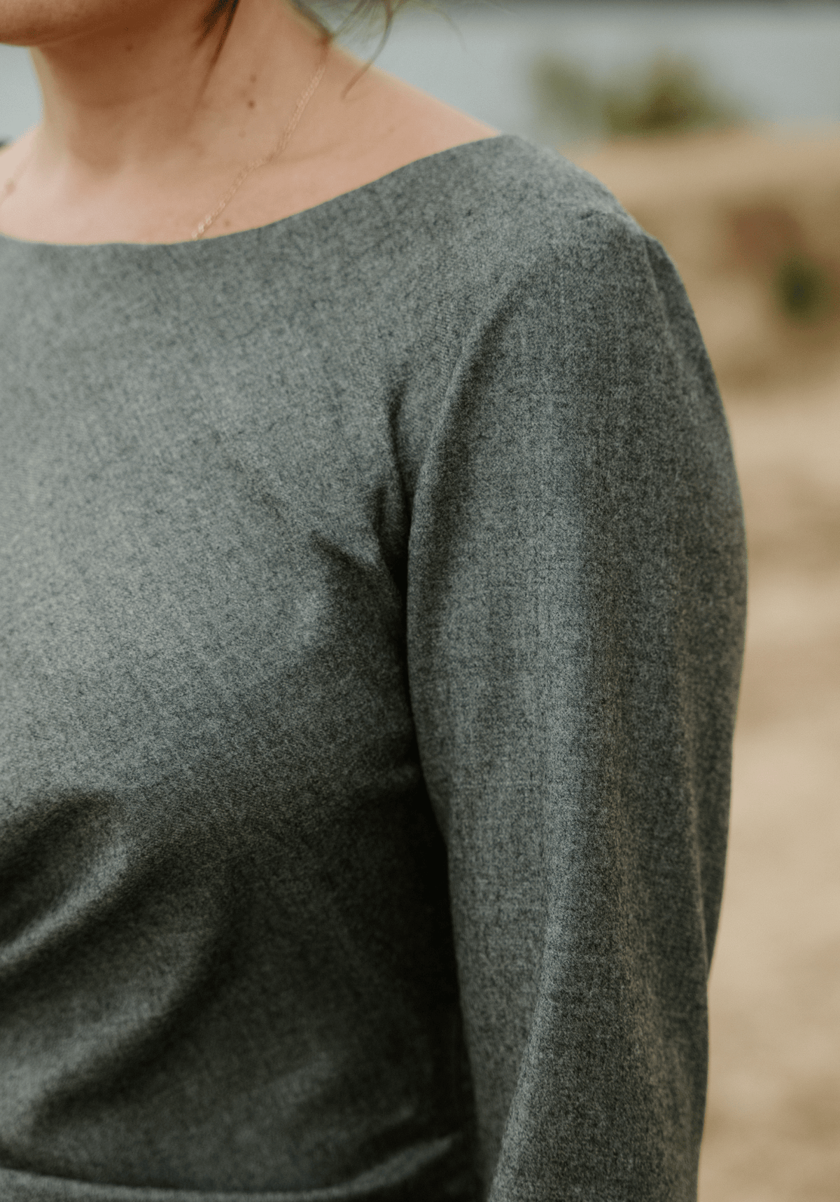 Tissu flanelle légère gris chiné en laine vierge - Maison Fauve